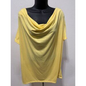 JMS Just My Size  Womans 4 X 26W/28W Pullover Top Blouse Cap Sleeve Yellow